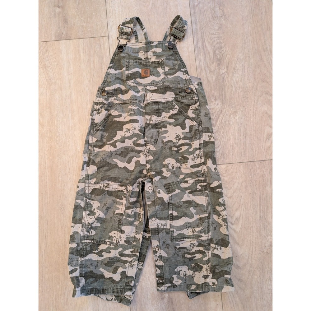 Carhartt Camo Overalls Toddler 24M Canvas Bib Reinforced Knee